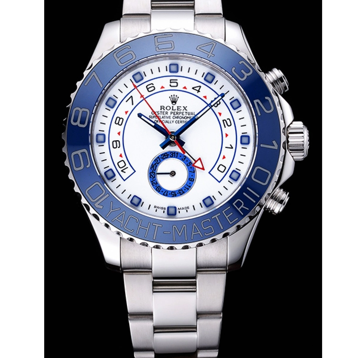 Good copy rolex watches Master Rolex Bezel Steel Stainless Dial Blue White Yacht 622269 II Bracelet 0212