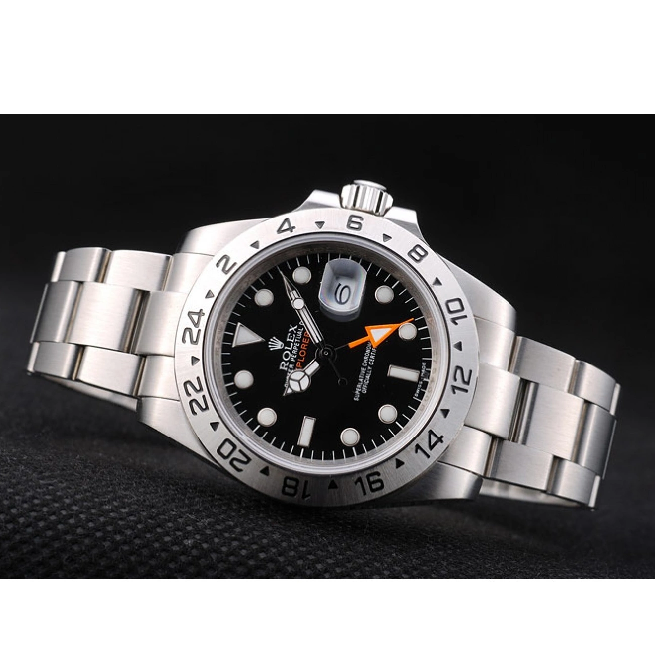 Rolex aaa copy Stainless Watch Explorer Rolex Steel Dial Bezel Black 0219