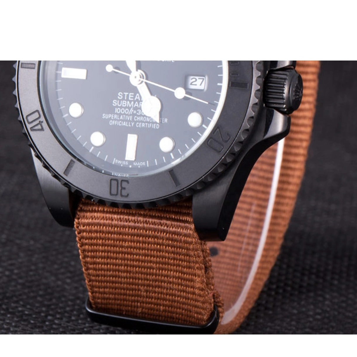 AAA replica watch MK rl426 Rolex 621388 Submariner IV Fabric STEALTH Band Brown 0221