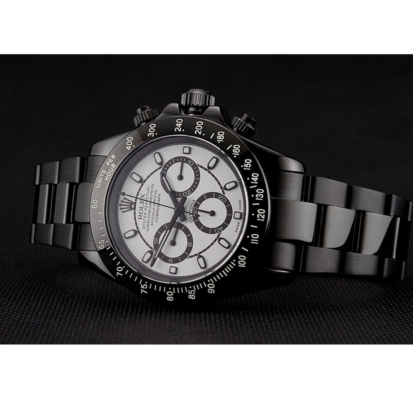 Good copy rolex watches Dial Black Staineless Daytona Steel Rolex Midnight White 1454021 Bracelet 0224