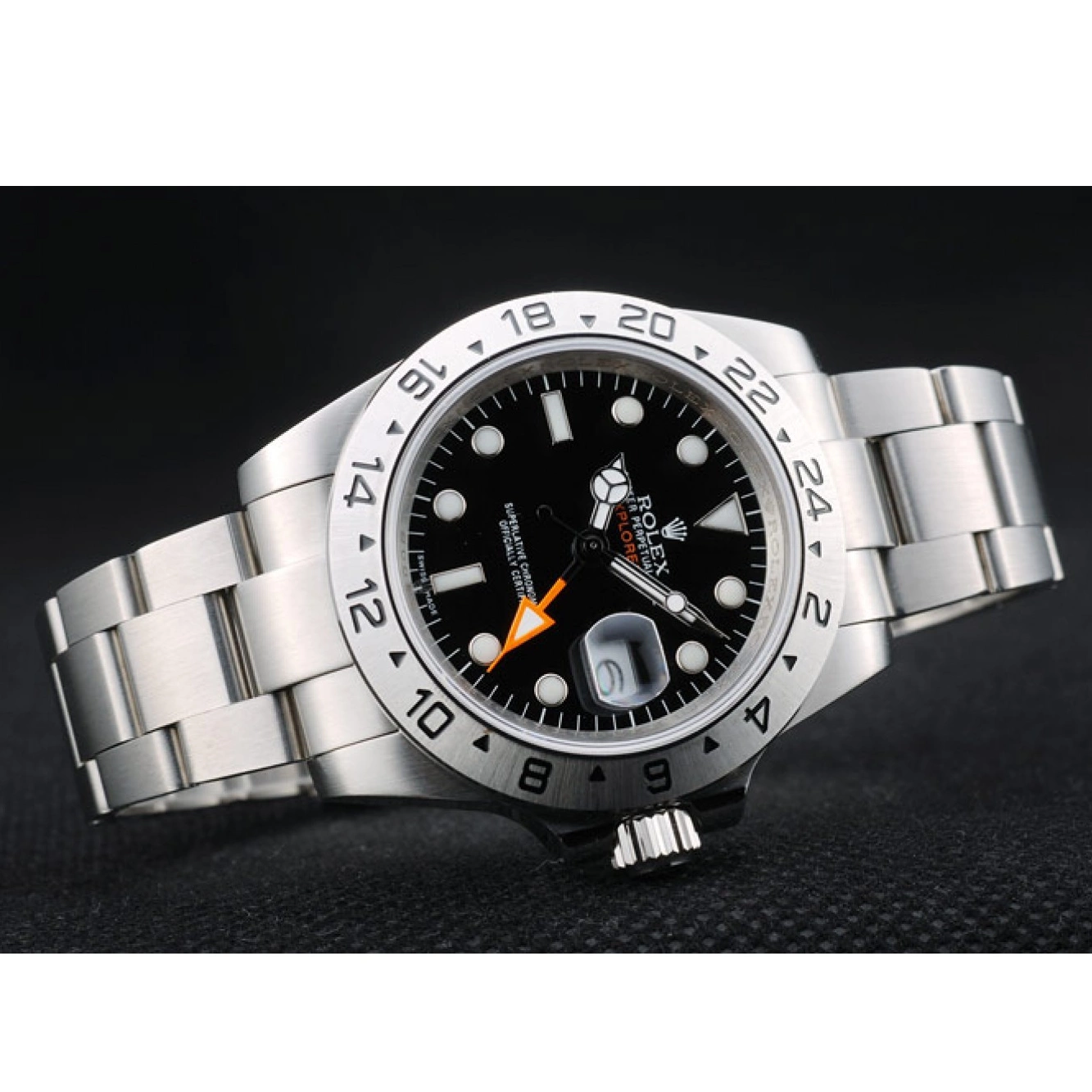 Rolex aaa copy Stainless Watch Explorer Rolex Steel Dial Bezel Black 0219