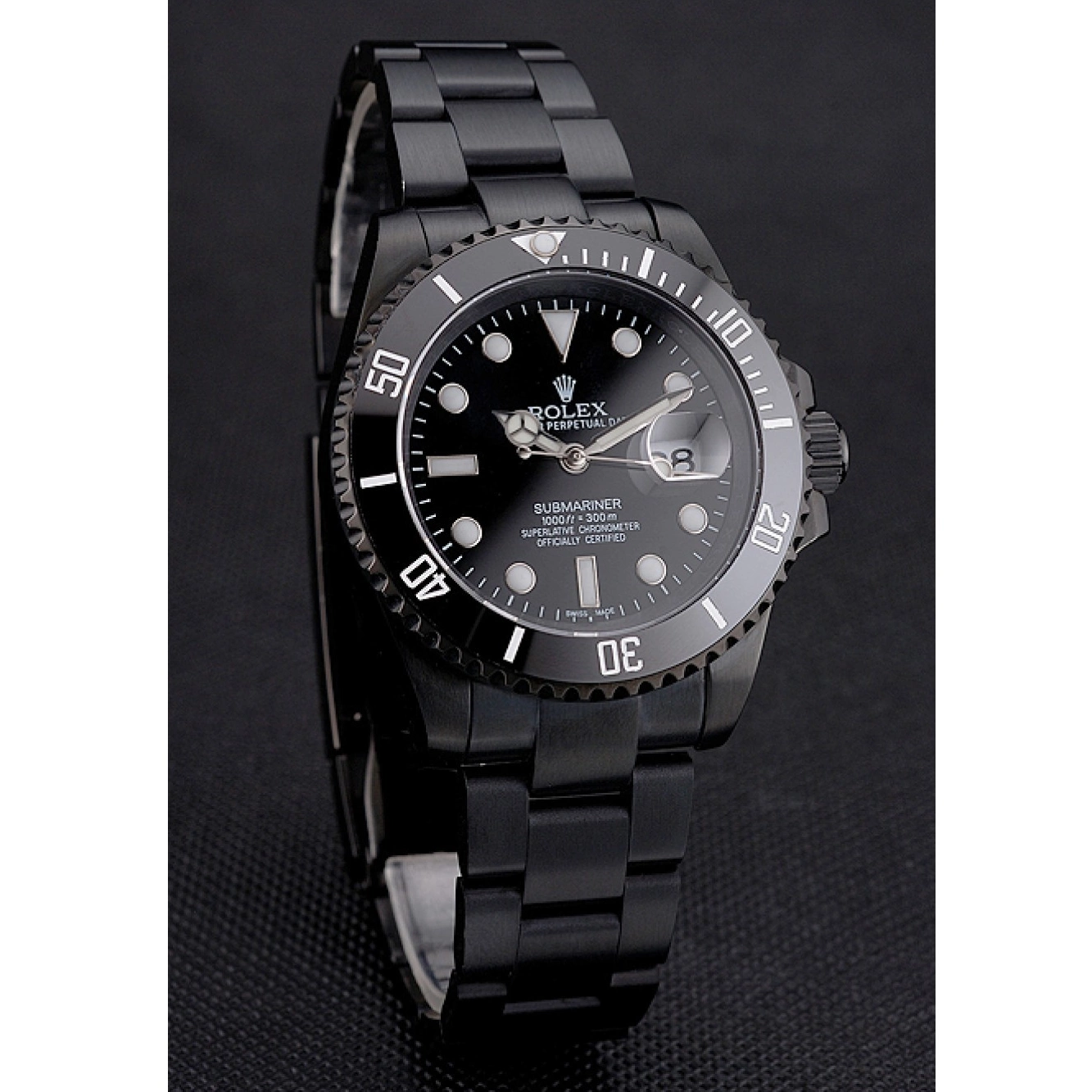 Rolex copies cheap Dial PVD Black Rolex Date Bezel Case Black And Submariner Bracelet And Swiss 0213