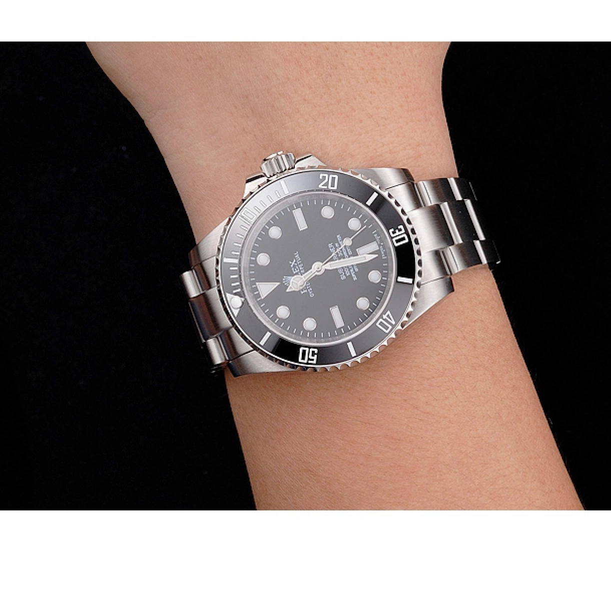 AAA replica watch Bracelet Dial And And Rolex No Submariner Bezel Case Stainless Black Steel Date Swiss 0222