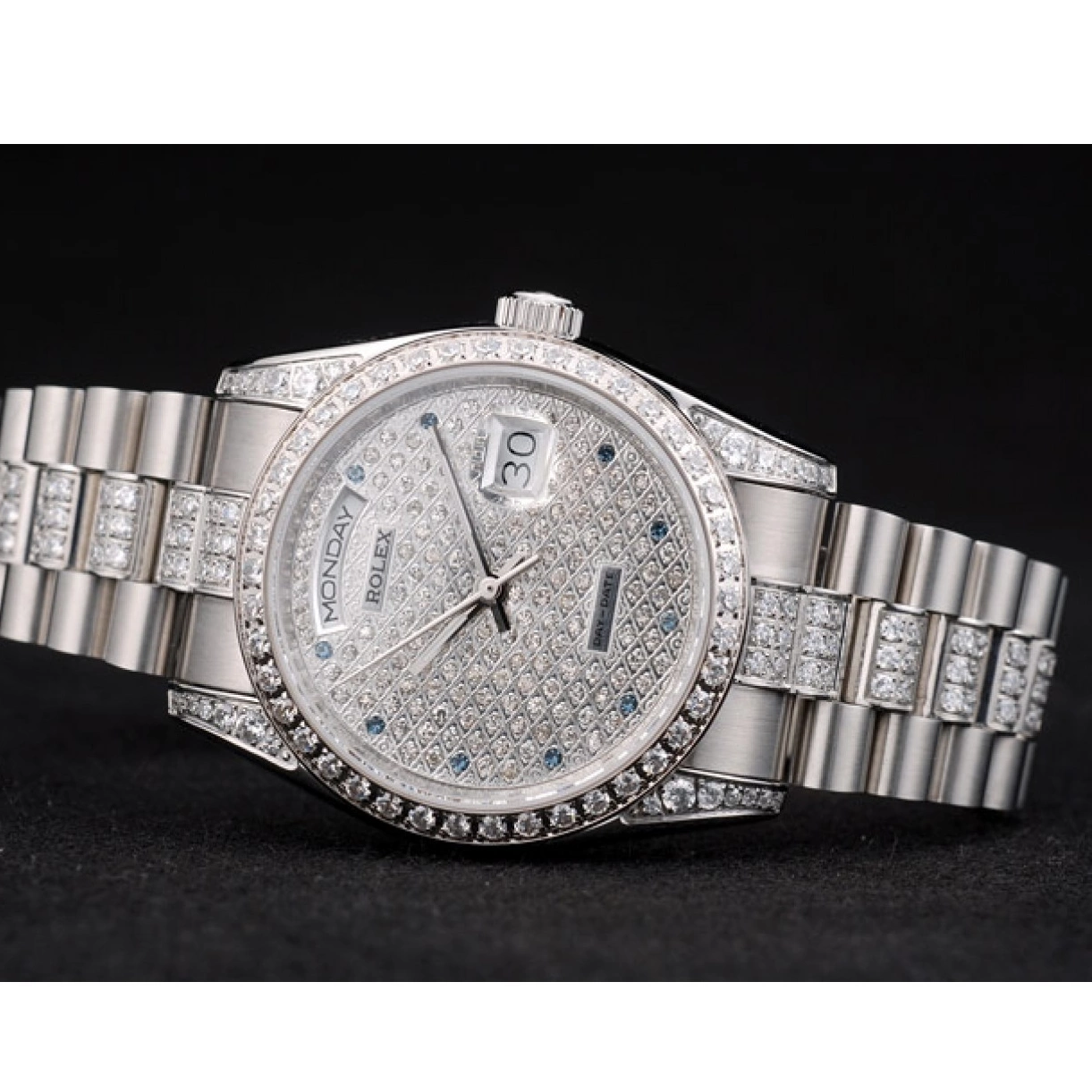 Rolex aaa copy Diamond Diamond Dial Plated Bracelet 41986 Plated Steel Rolex DayDate Stainless 0227