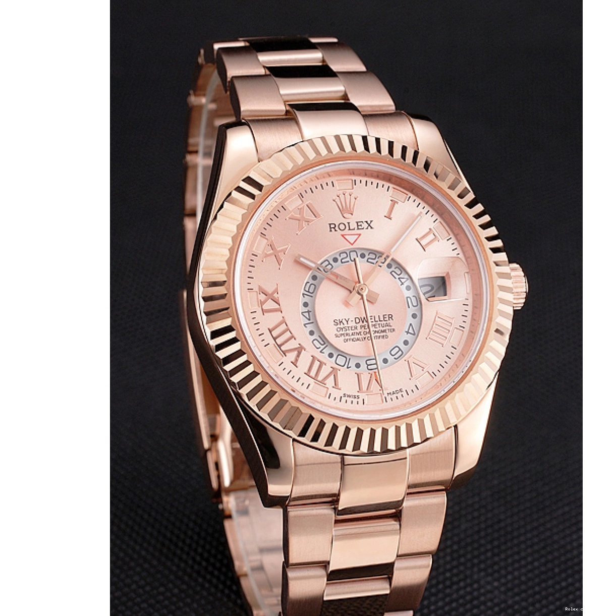 Good copy rolex watches Bracelet And Dial Dweller Gold Gold Sky Case Rose Rose Rolex 0219