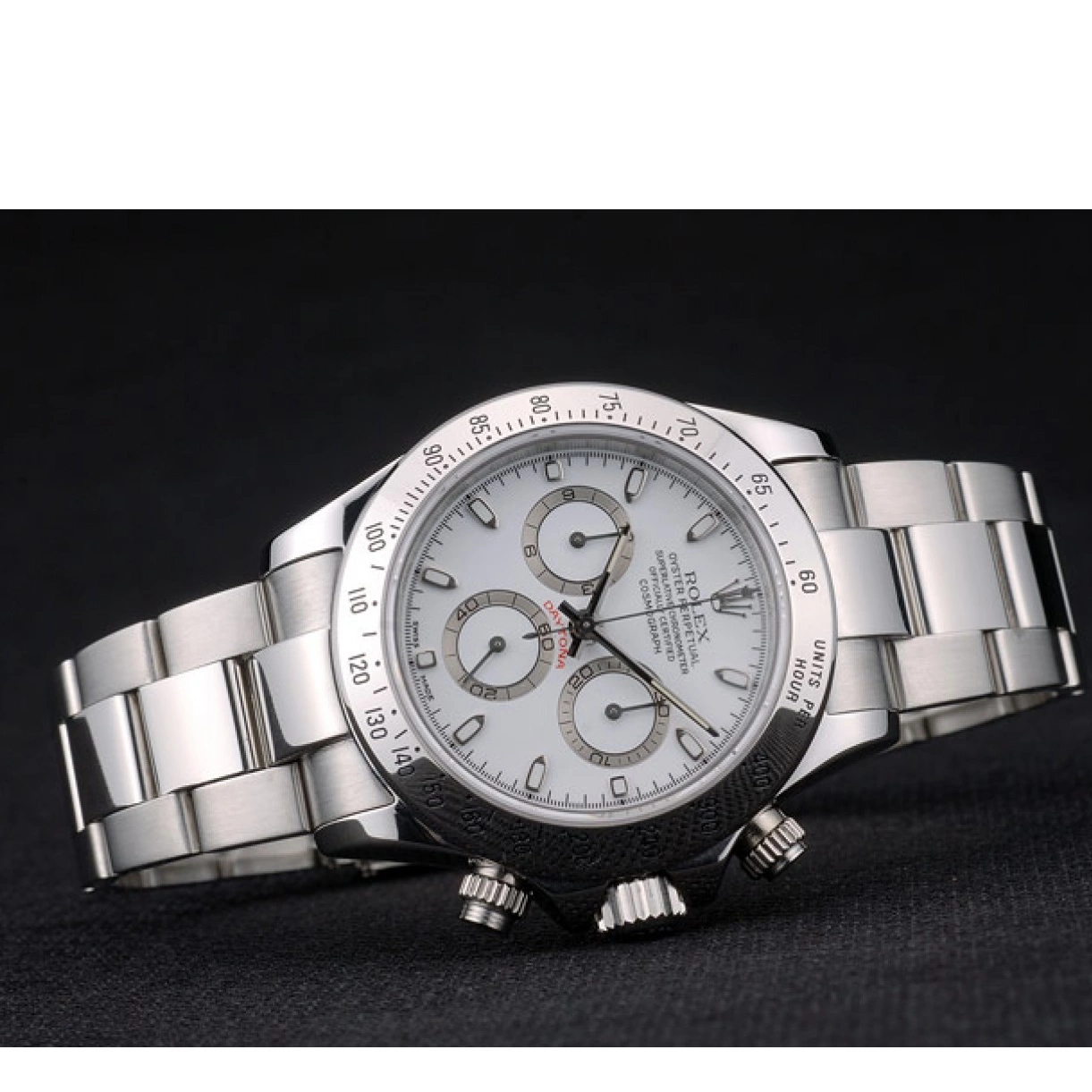 AAA replica watch Dial White Rolex Daytona Steel Swiss Stainless Bracelet 80297 0217