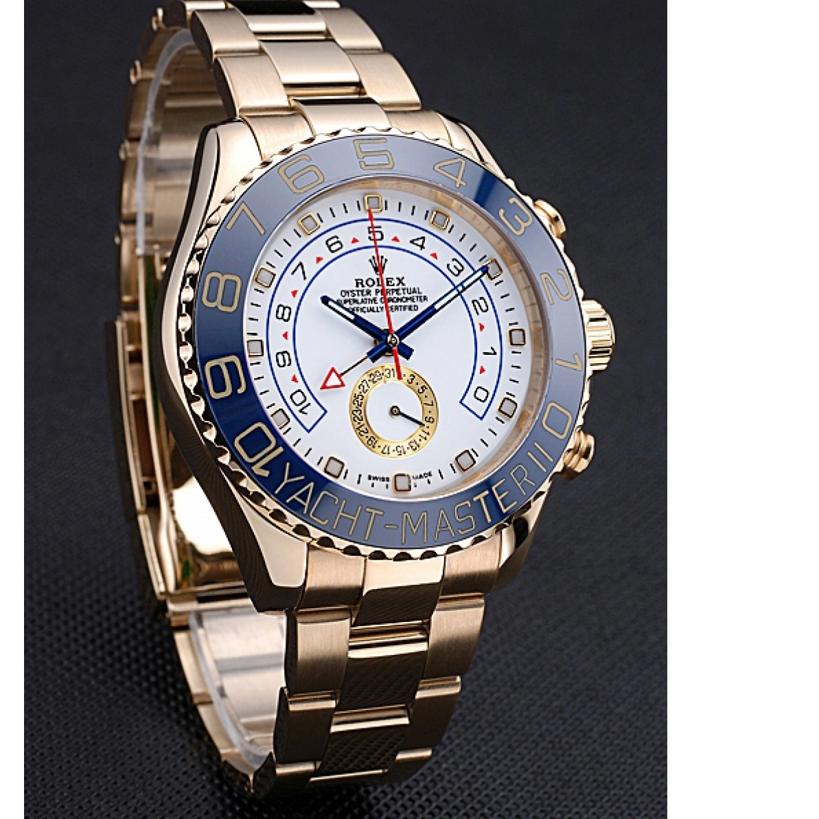 AAA replica watch Bezel Bracelet White II Yachtmaster Gold 622271 Dial Blue Rolex 0221