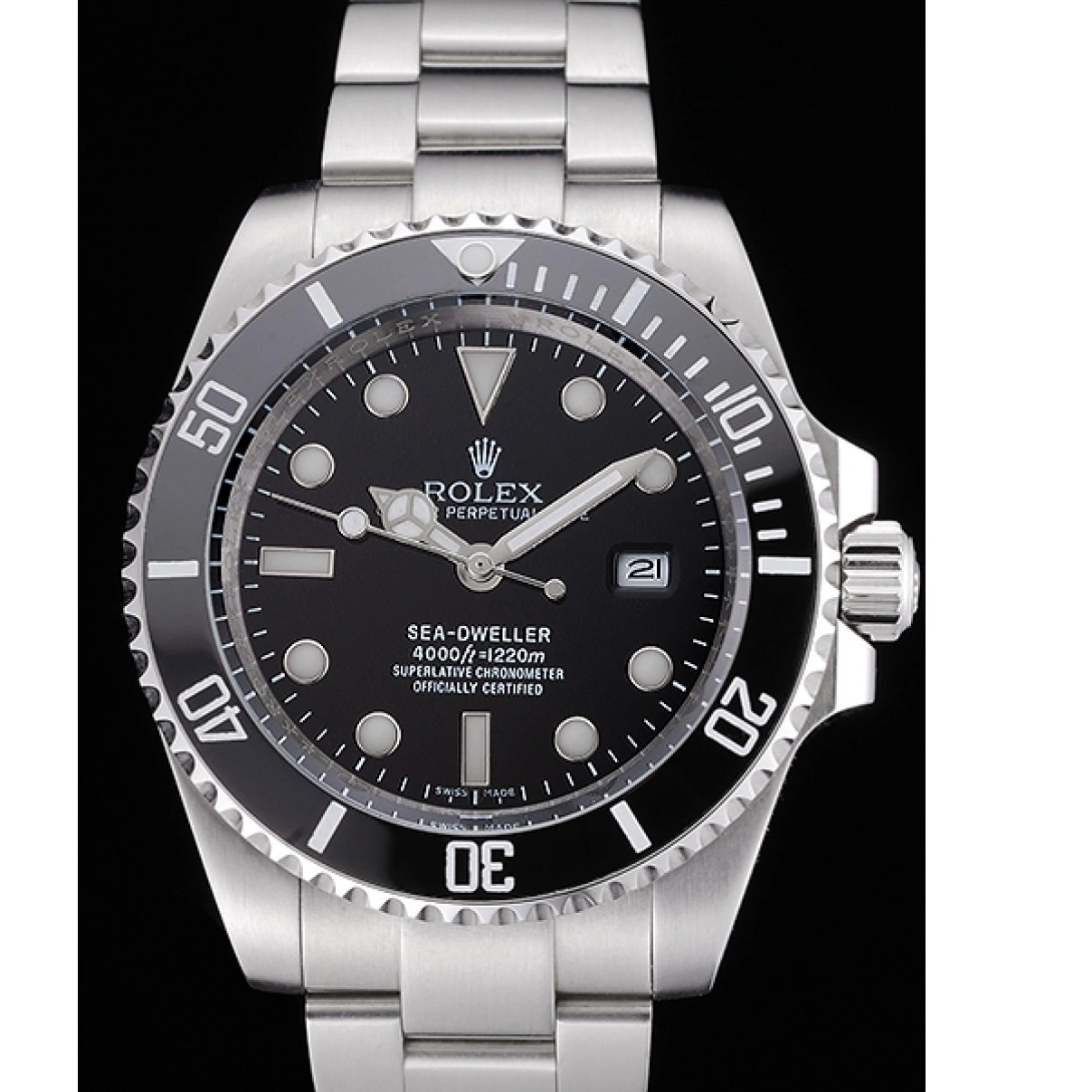 AAA replica watch Rolex Steel 622837 Stainless Dial And Bracelet Case Black Dwellerr Sky 0209