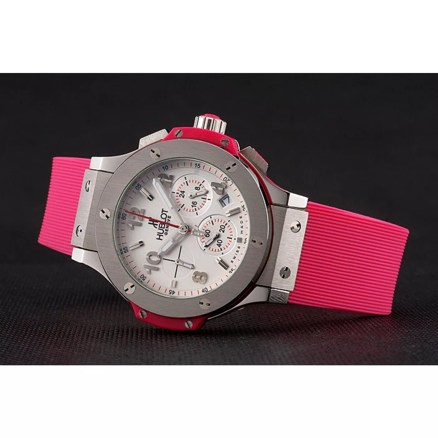 Good copy rolex watches Hublot Big Bang Pink Strap White Dial Watch 0202