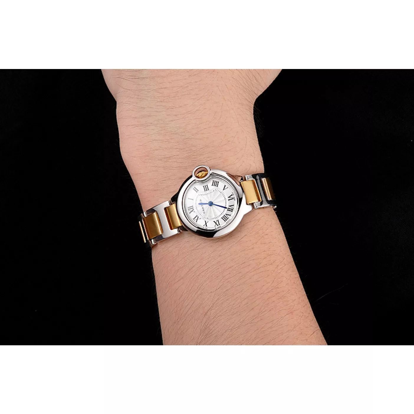 Rolex aaa copy Cartier Ballon Bleu 30mm White Dial Stainless Steel Case Two Tone Bracelet 0204