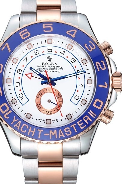 Rolex copies cheap Bezel Rose Stainless II Bracelet Blue 622270 White Dial Steel Gold and Rolex Yacht-Master 0216