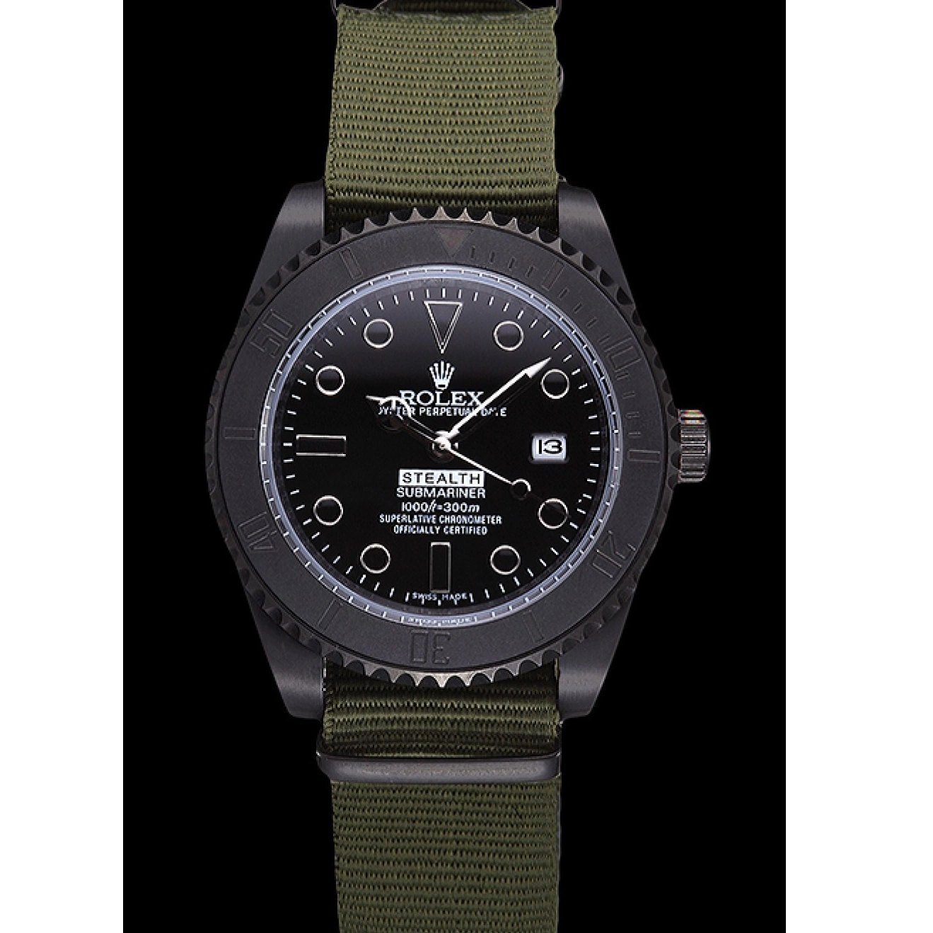 AAA replica watch 621995 Stealth Rolex Olive Submariner 0210