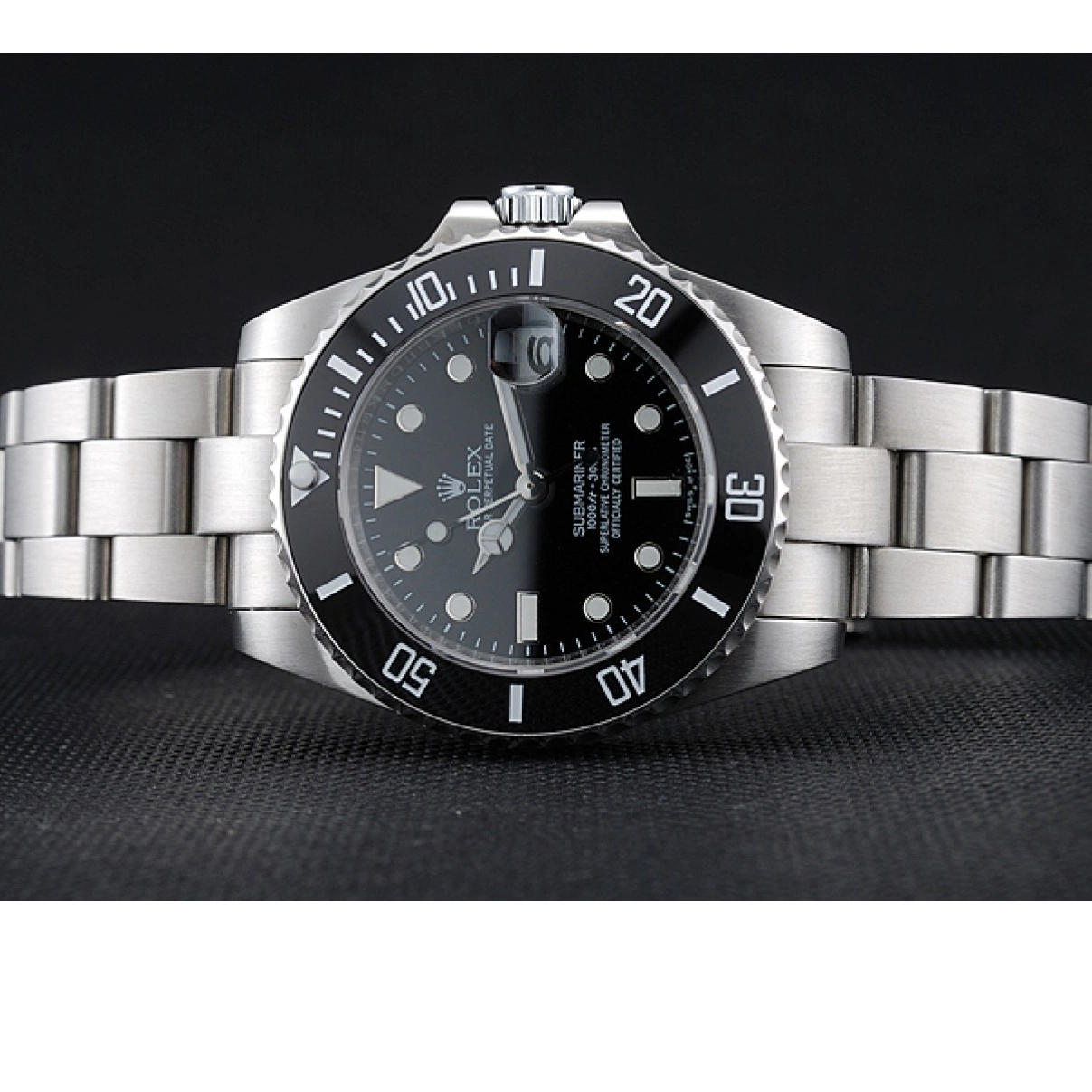 AAA replica watch Rolex Dial Steel Black Date Stainless 1454153 Submariner Bracelet 0217