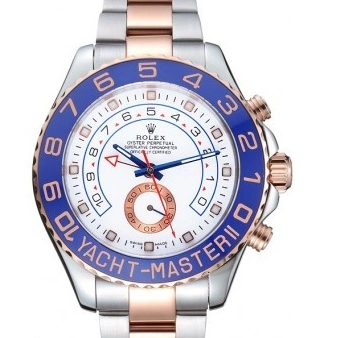 Rolex copies cheap Bezel Rose Stainless II Bracelet Blue 622270 White Dial Steel Gold and Rolex Yacht-Master 0216