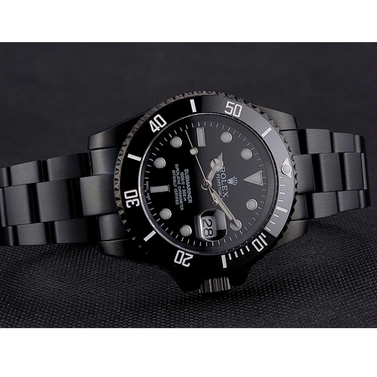 Rolex copies cheap Dial PVD Black Rolex Date Bezel Case Black And Submariner Bracelet And Swiss 0213