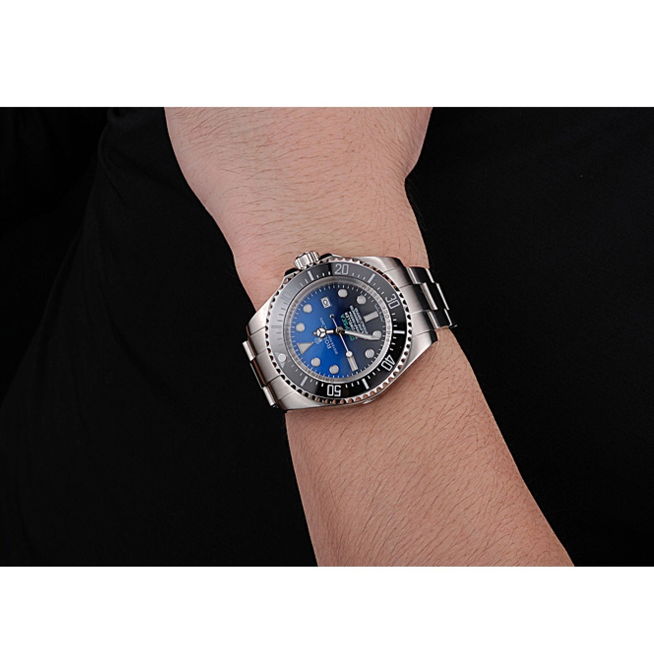 AAA replica watch Steel Black 622847 James Cameron Stainless And Dweller Swiss Case Dial Deepsea Bracelet 0214