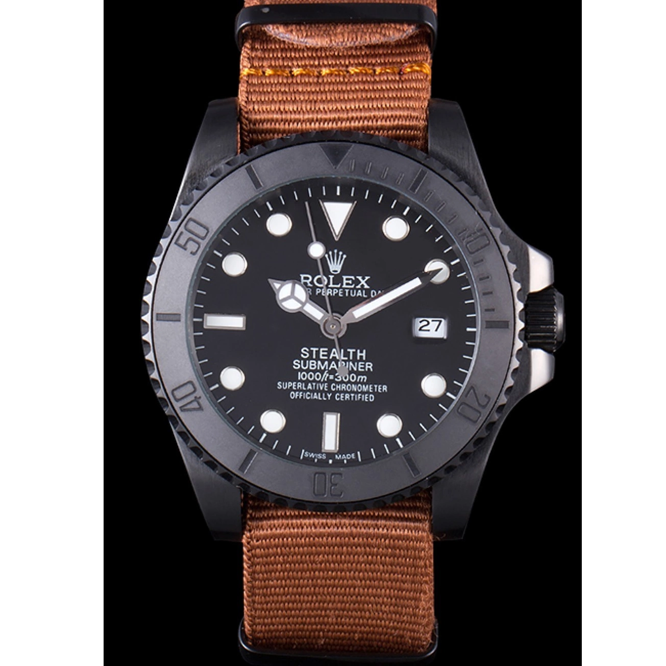 AAA replica watch MK rl426 Rolex 621388 Submariner IV Fabric STEALTH Band Brown 0221