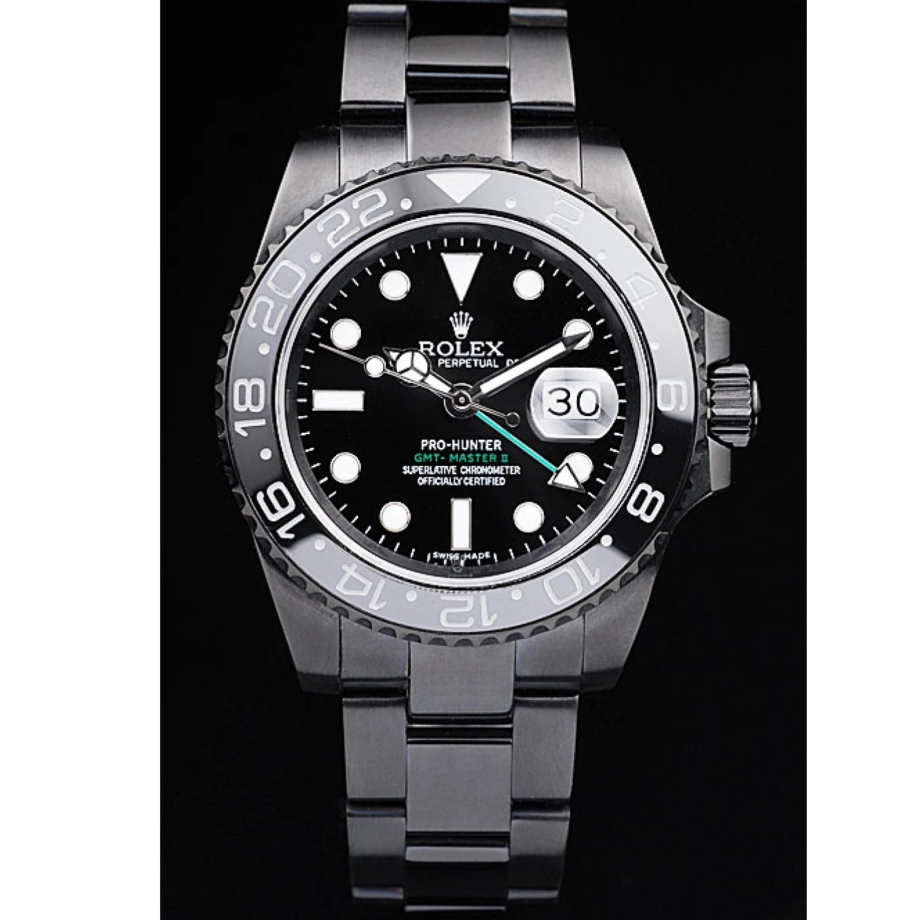 Rolex aaa copy Strap Black GMT Swiss Master Black Pro-Hunter Rolex Steel II Dial 0217