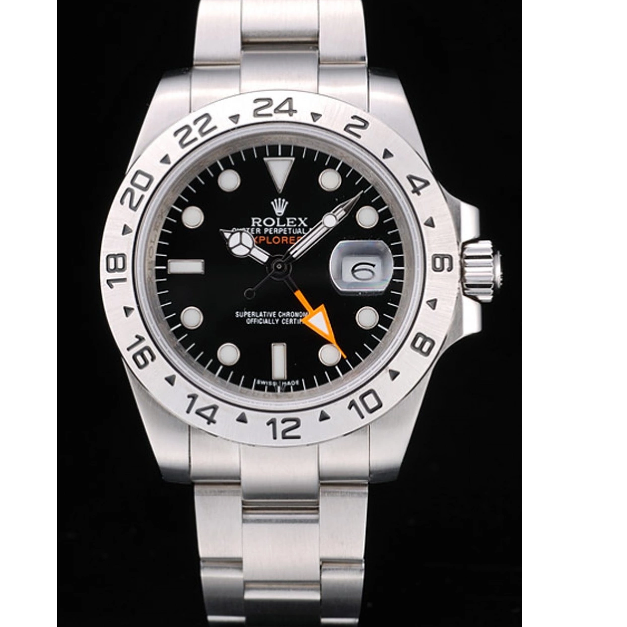 Rolex aaa copy Stainless Watch Explorer Rolex Steel Dial Bezel Black 0219