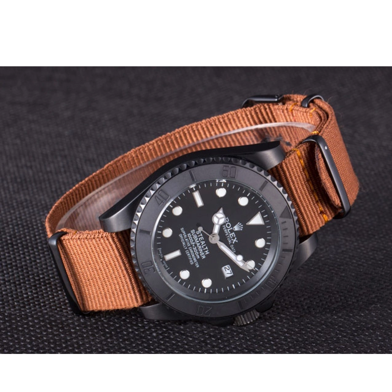 AAA replica watch MK rl426 Rolex 621388 Submariner IV Fabric STEALTH Band Brown 0221