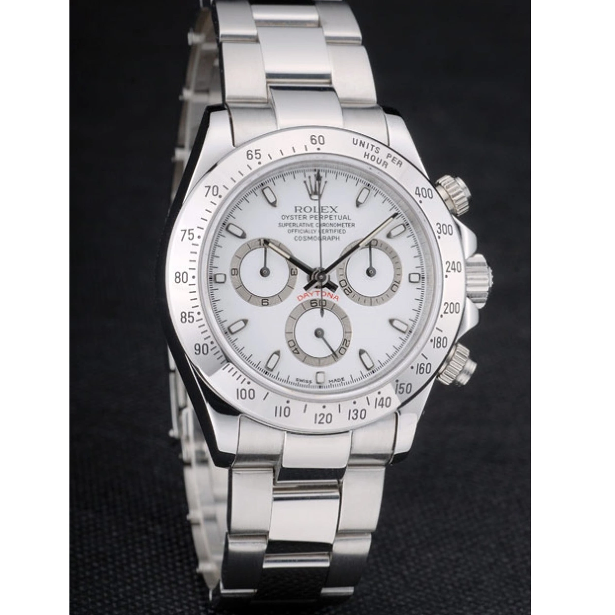 AAA replica watch Dial White Rolex Daytona Steel Swiss Stainless Bracelet 80297 0217