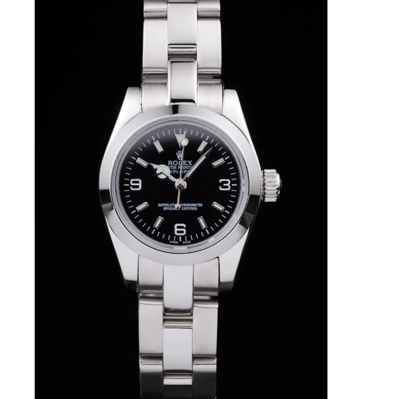 Rolex copies cheap Black Explorer Stainless Polished Steel 98089 Dial Rolex 0218