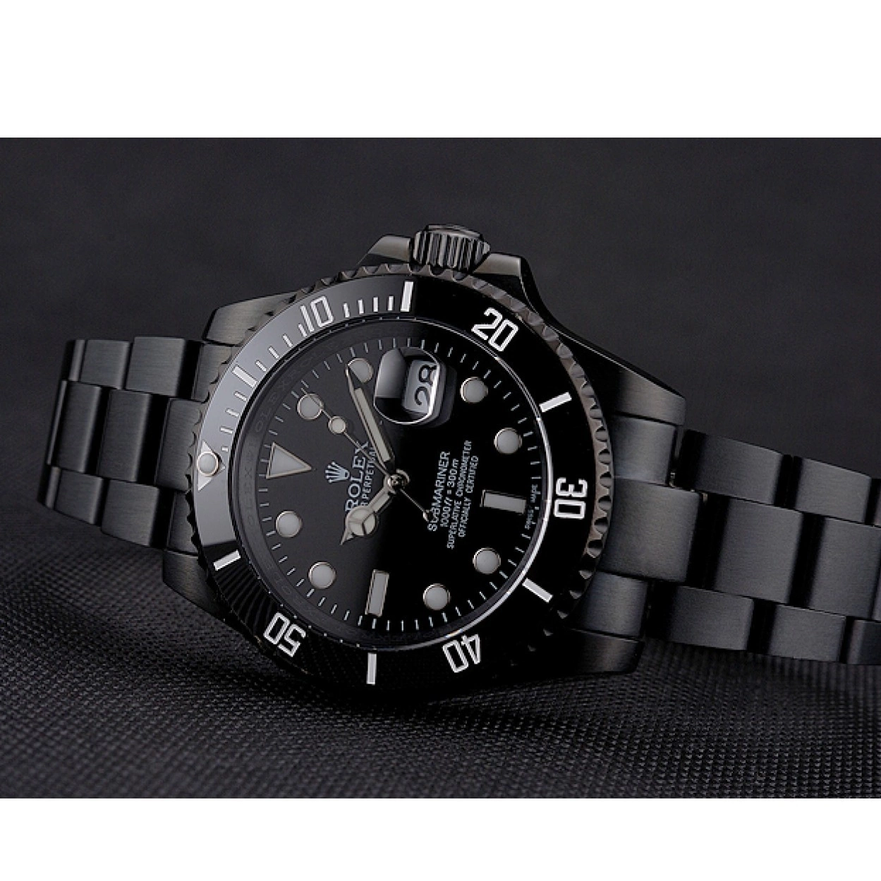 Rolex copies cheap Dial PVD Black Rolex Date Bezel Case Black And Submariner Bracelet And Swiss 0213