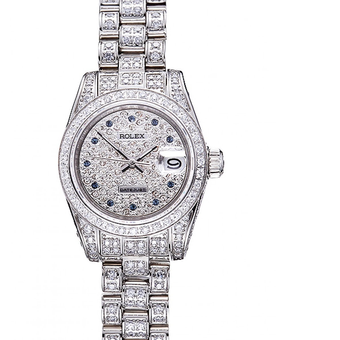 AAA replica watch 622022 Steel DateJust Stainless Swiss Rolex Diamond Dial 0218