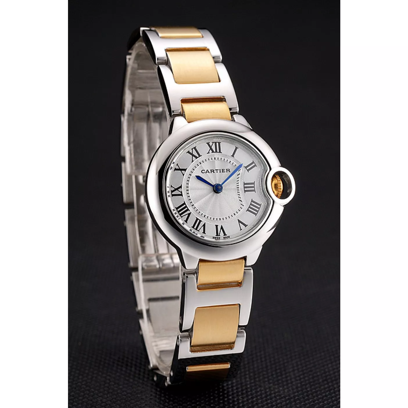 Rolex aaa copy Cartier Ballon Bleu 30mm White Dial Stainless Steel Case Two Tone Bracelet 0204