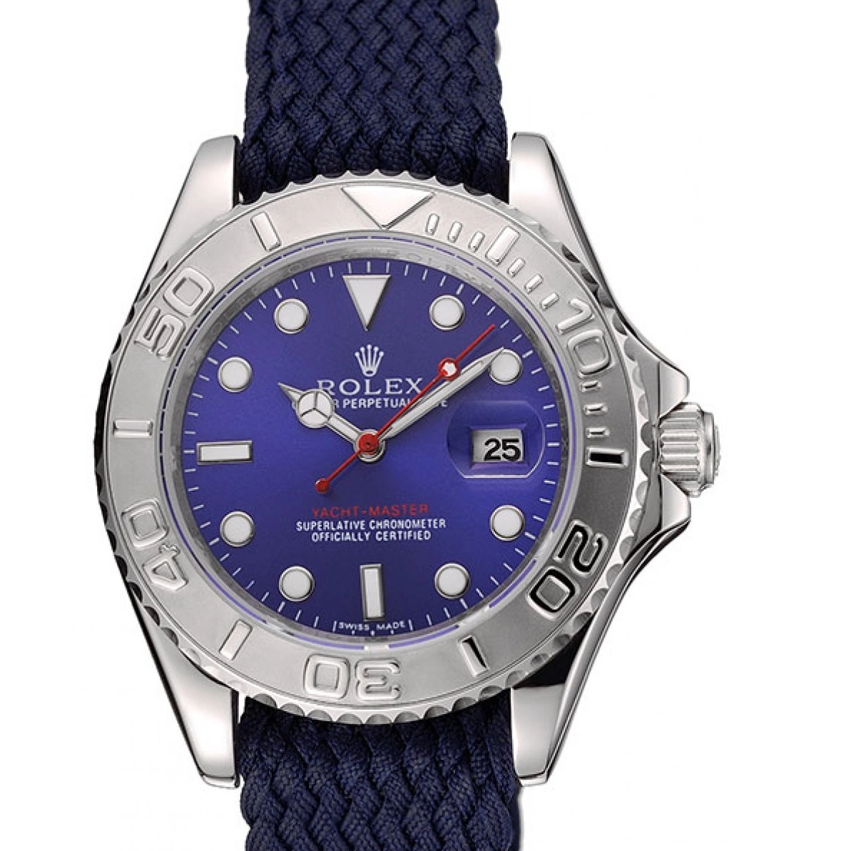 Rolex copies cheap Master Dial Yacht 1453868 Fabric Blue Rolex Bracelet Blue 0218