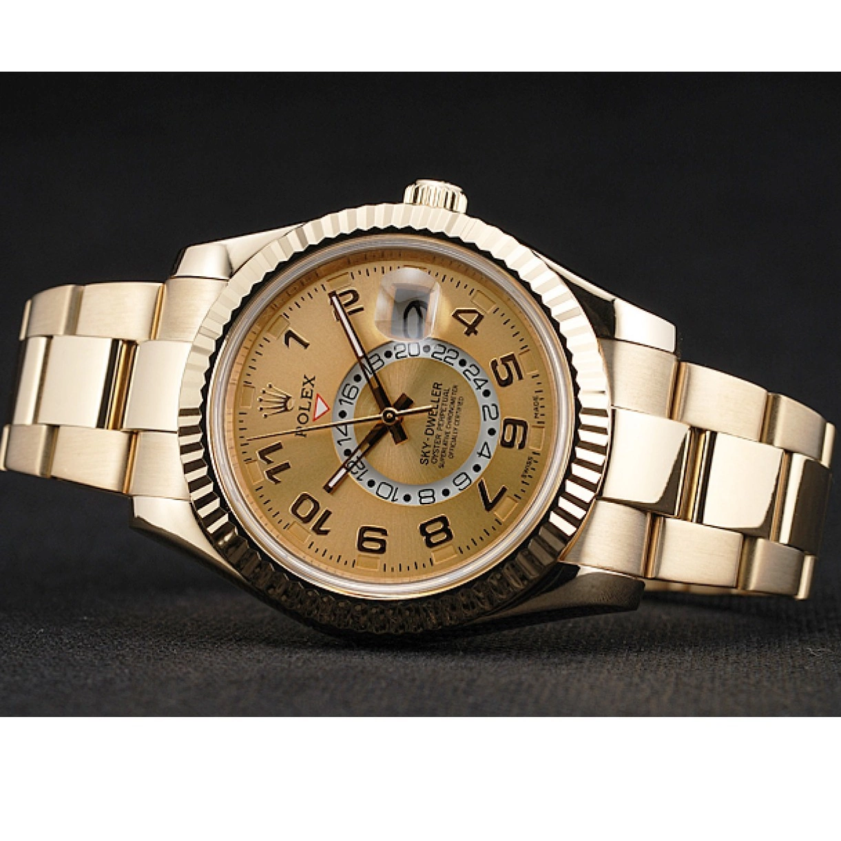 Good copy rolex watches Rolex Special Perpetual Yellow Dweller Oyster Edition Gold 80243 2012 Sky 0210