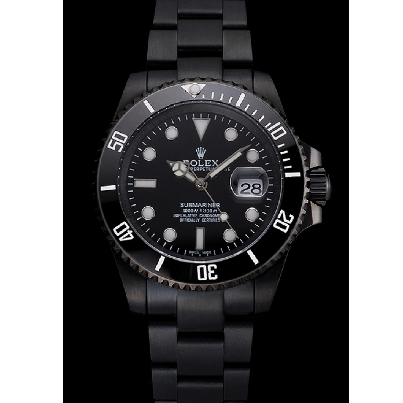 Rolex copies cheap Dial PVD Black Rolex Date Bezel Case Black And Submariner Bracelet And Swiss 0213