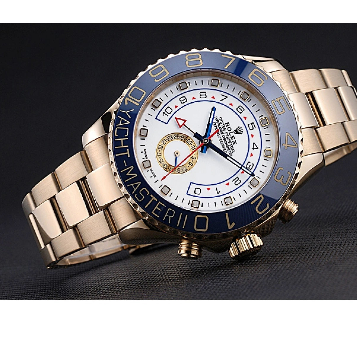 AAA replica watch Bezel Bracelet White II Yachtmaster Gold 622271 Dial Blue Rolex 0221