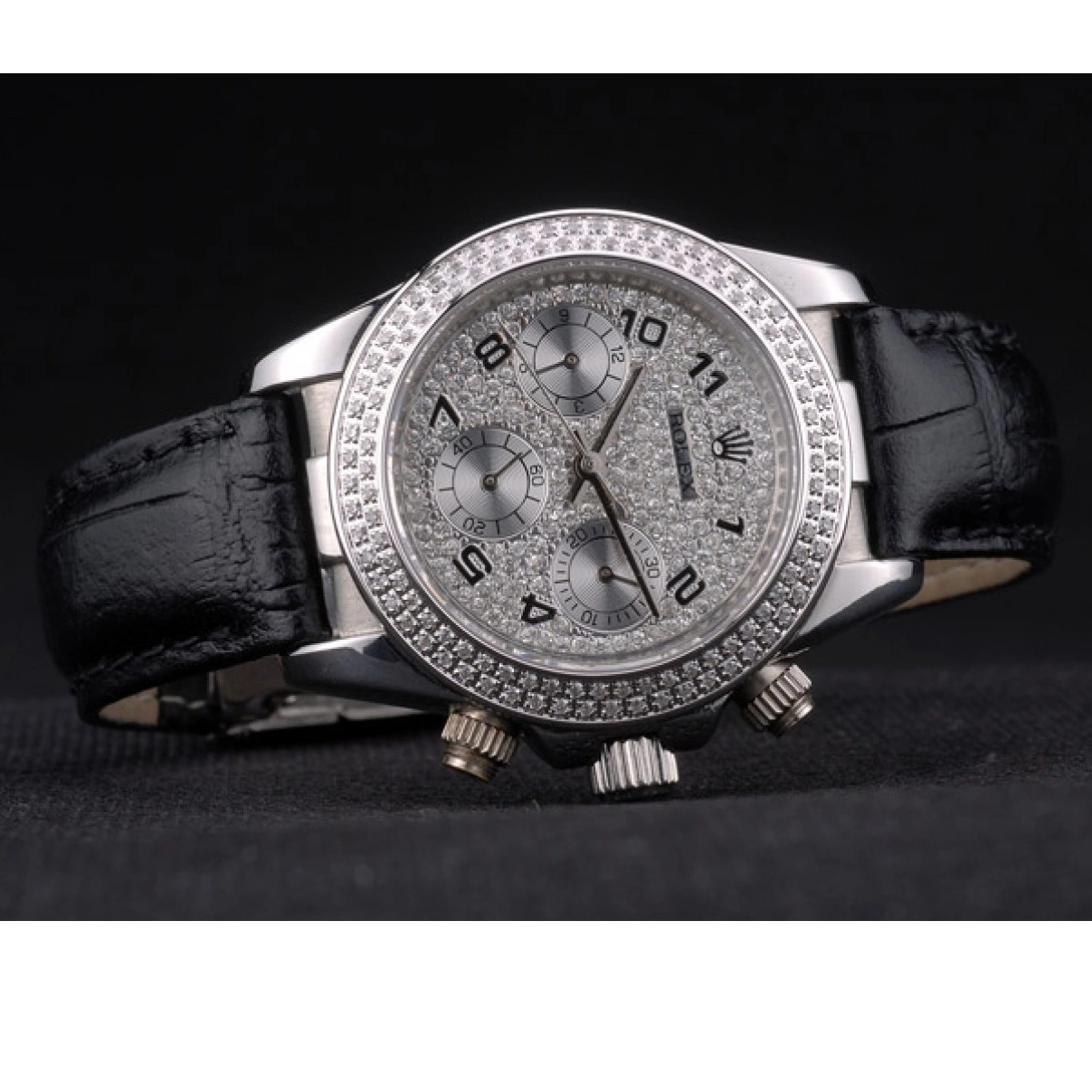 Good copy rolex watches Crystal Studded Dial Daytona Lady Studded Steel Case Stainless Crystal Rolex Bezel 0213