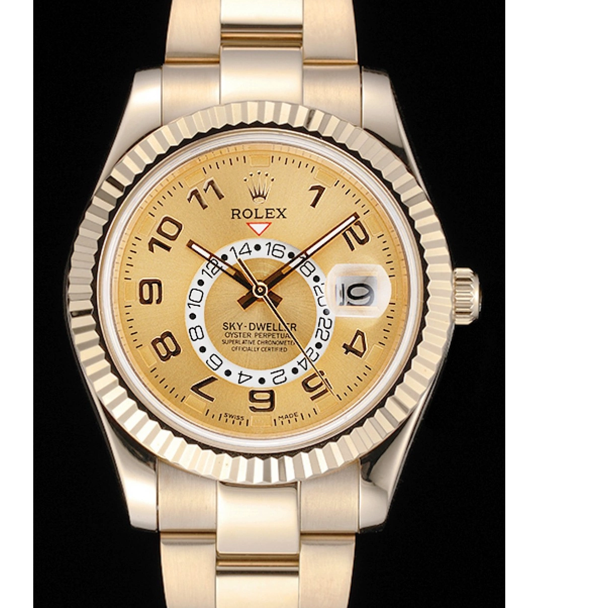 Good copy rolex watches Rolex Special Perpetual Yellow Dweller Oyster Edition Gold 80243 2012 Sky 0210