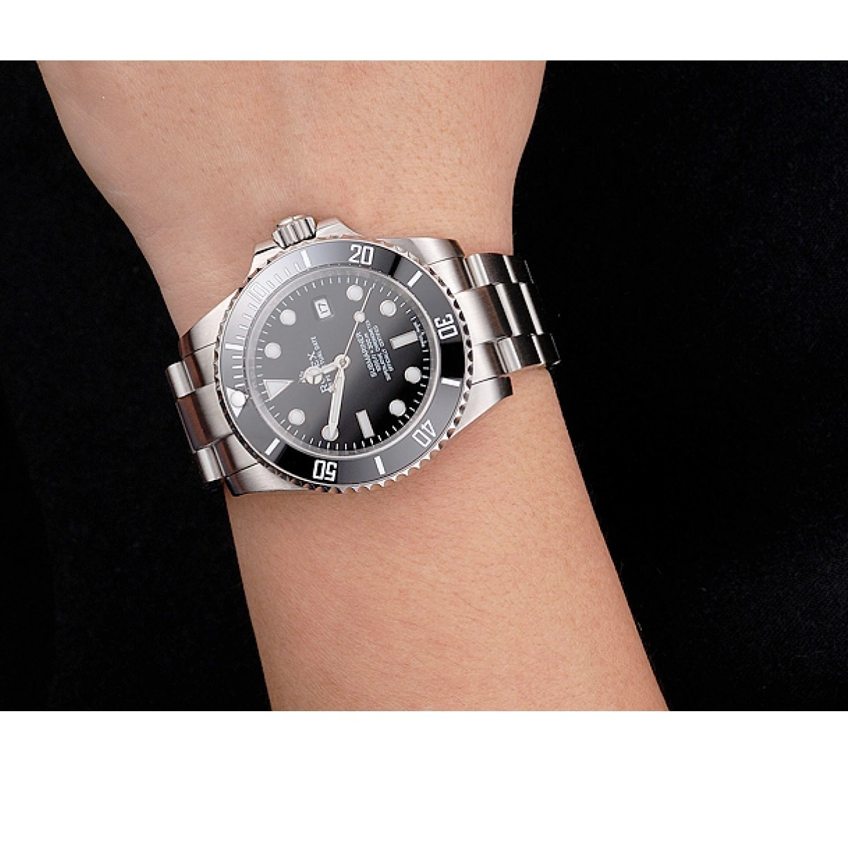 Good copy rolex watches Submariner Steel Rolex Stainless And Bracelet Dial Bezel Black Date Swiss Small And Case 0212