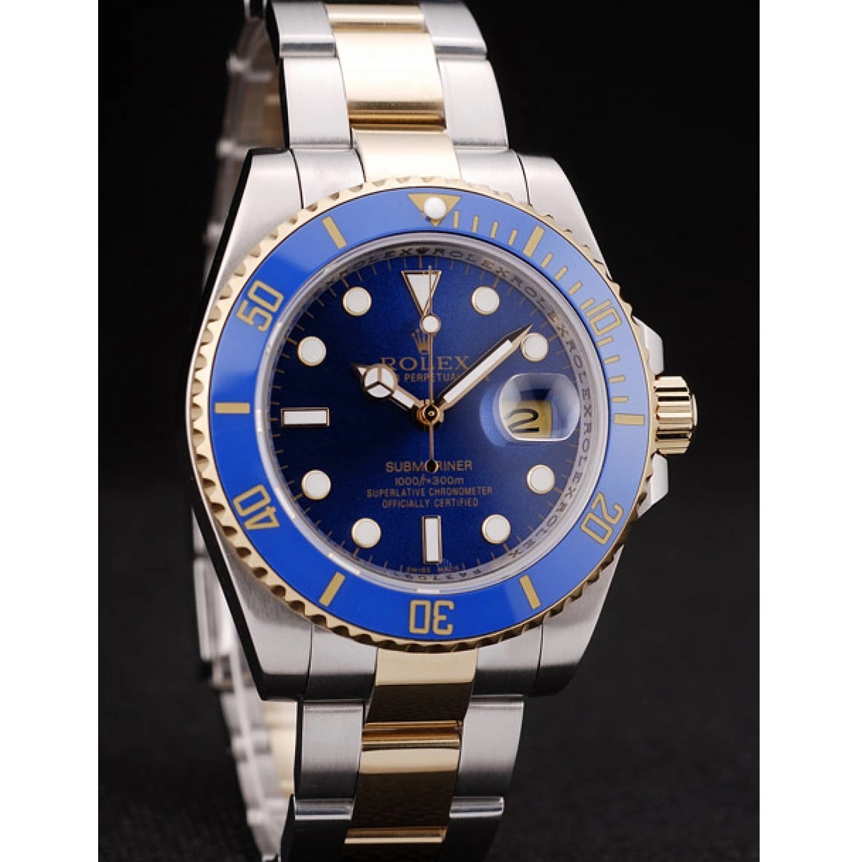 Rolex aaa copy Bezel 98230 Blue Dial Submariner Blue Rolex 0225