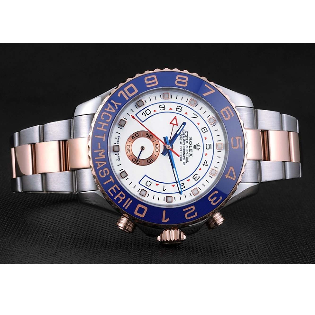 Rolex copies cheap Bezel Rose Stainless II Bracelet Blue 622270 White Dial Steel Gold and Rolex Yacht-Master 0216