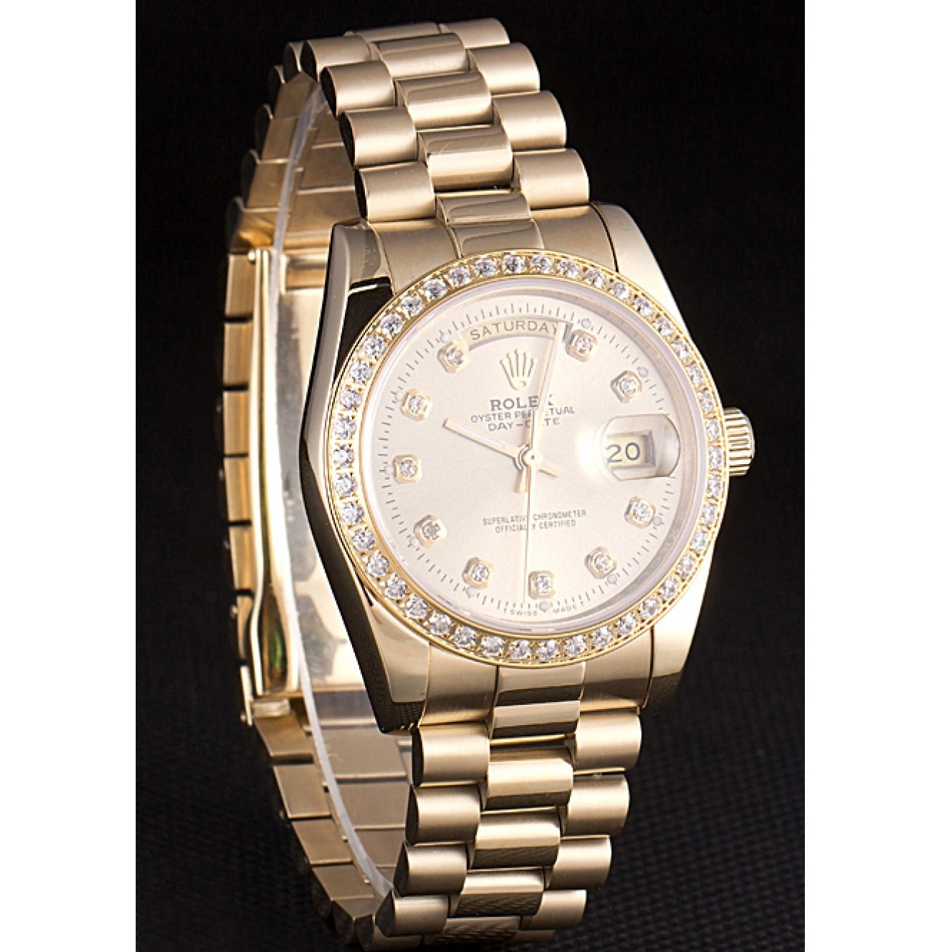 Good copy rolex watches Gold Gold 18k Day-Date Steel Rolex Stainless Yellow Plated Dial 0220