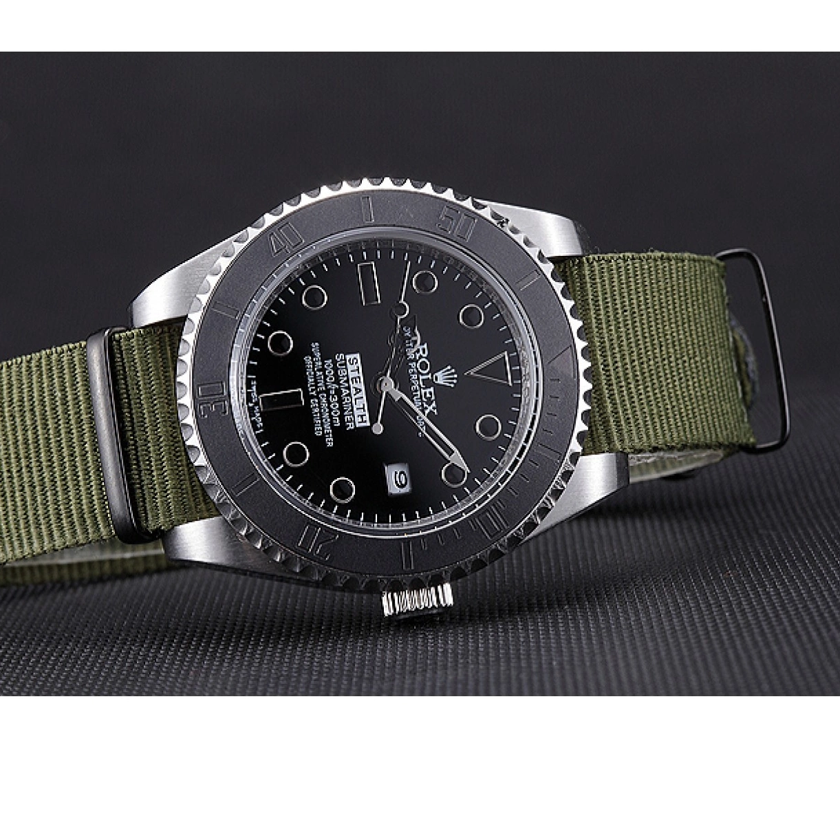 AAA replica watch Rolex Stealth 621990 Submariner Olive 0225