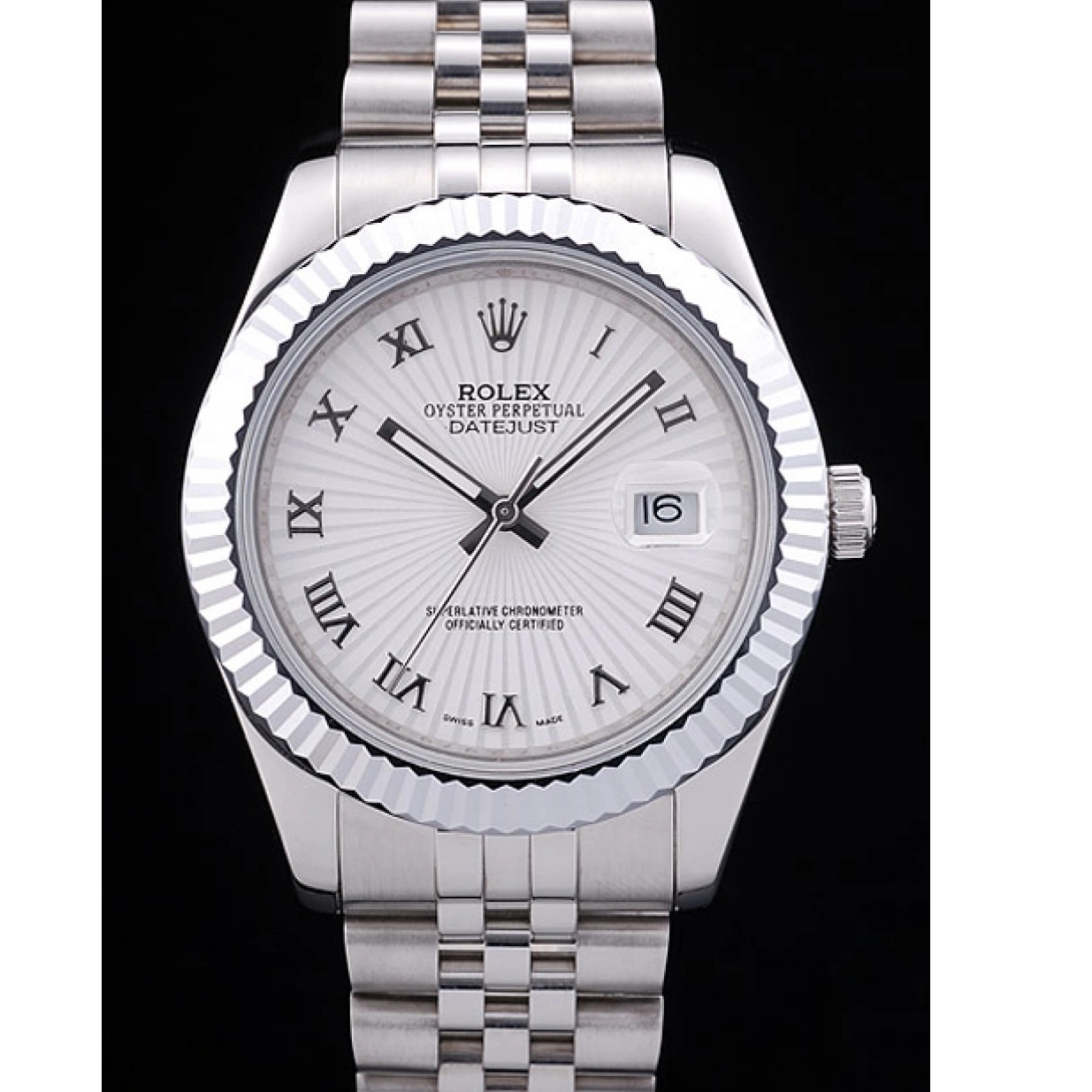 Good copy rolex watches Ribbed Datejust 7478 Radial Rolex White Bezel Dial 0208