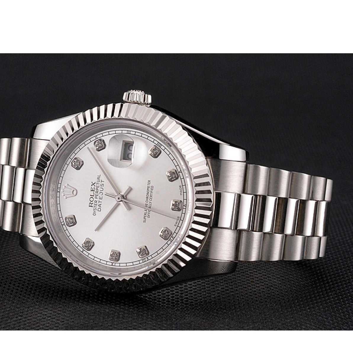 Rolex copies cheap And Dial Silver Steel Datejust Rolex Bracelet Stainless Swiss Case 0213