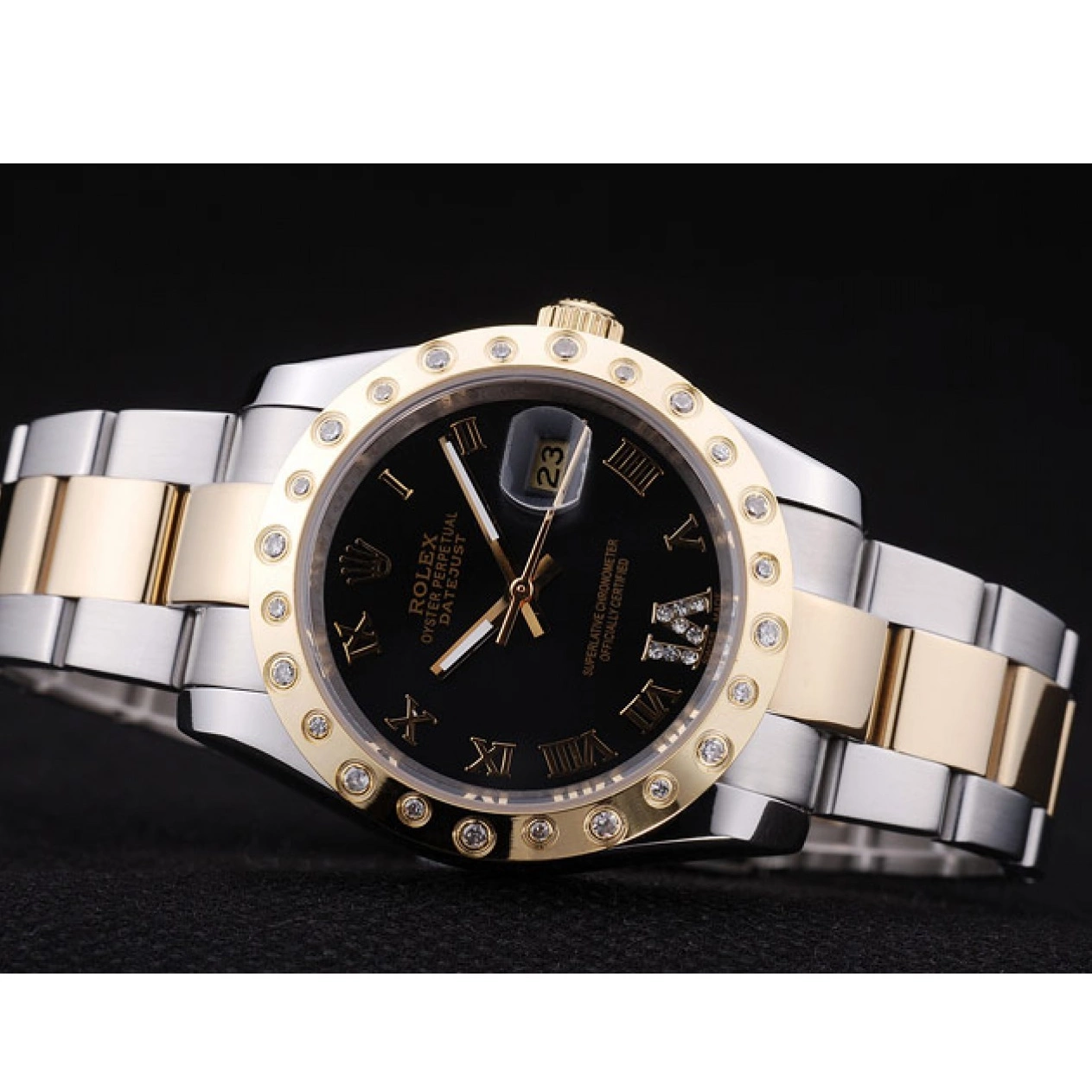 Rolex copies cheap Dial 7463 Diamond Bezel Rolex Black Datejust 0227