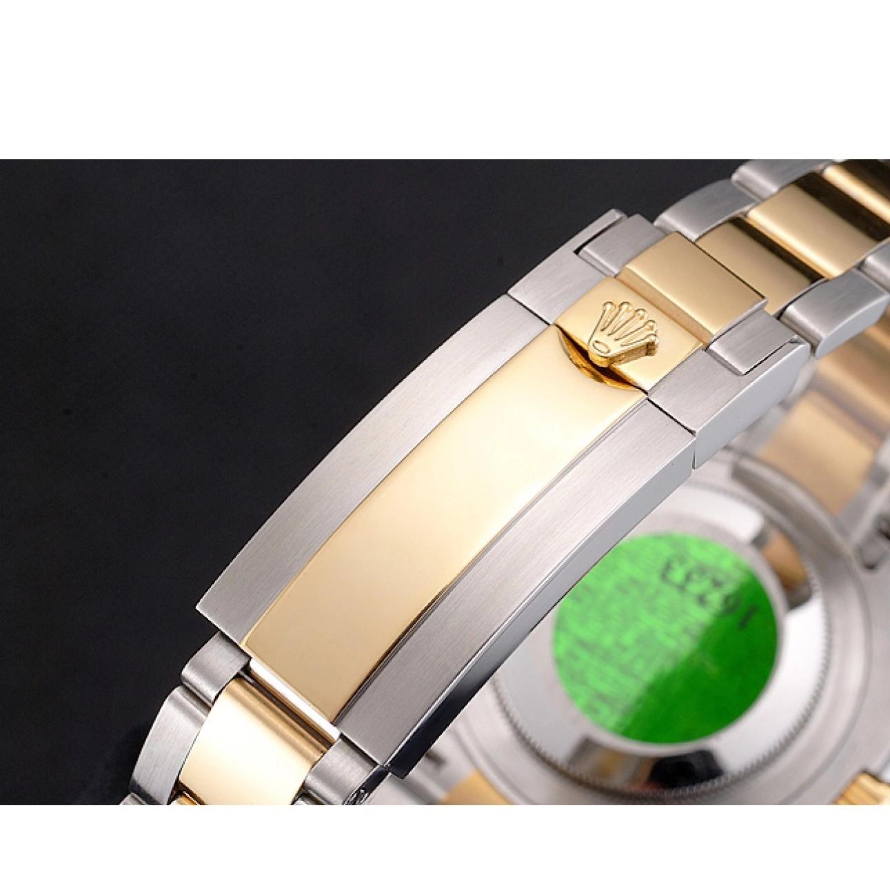 Good copy rolex watches Rolex And Green Swiss Bracelet Dial Two Submariner Tone Bezel Gold Steel 0216