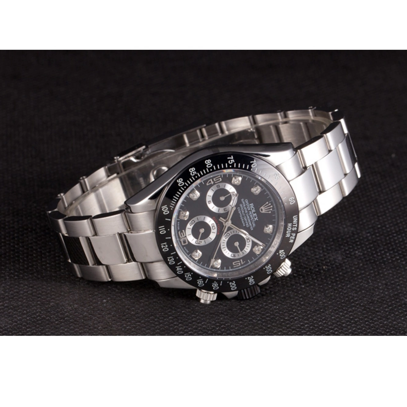 Rolex copies cheap Black Dial Daytona Steel Stainless Enameled Rolex Black 0220