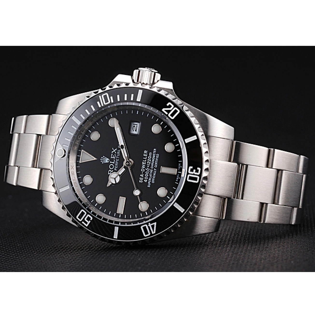 AAA replica watch Rolex Steel 622837 Stainless Dial And Bracelet Case Black Dwellerr Sky 0209