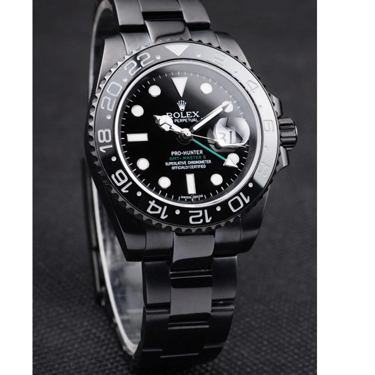 Rolex aaa copy Strap Black GMT Swiss Master Black Pro-Hunter Rolex Steel II Dial 0217