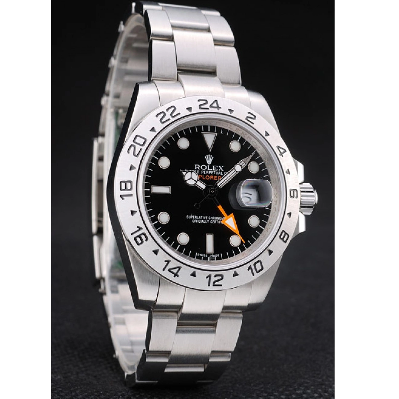 Rolex aaa copy Stainless Watch Explorer Rolex Steel Dial Bezel Black 0219