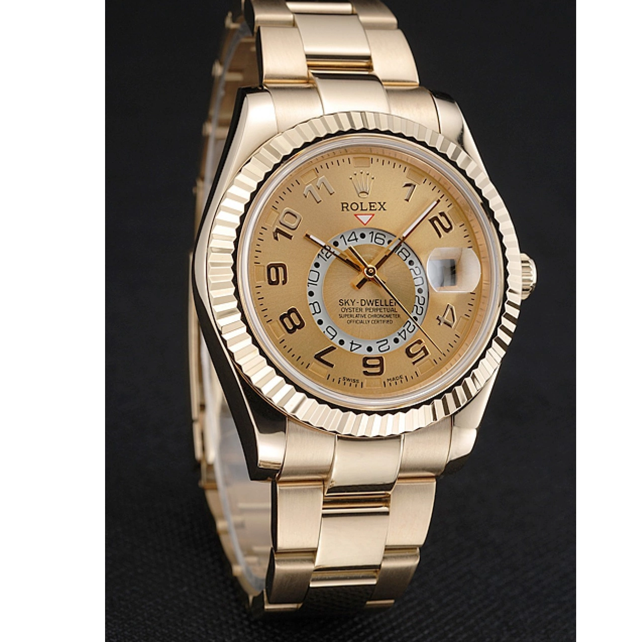 Good copy rolex watches Rolex Special Perpetual Yellow Dweller Oyster Edition Gold 80243 2012 Sky 0210