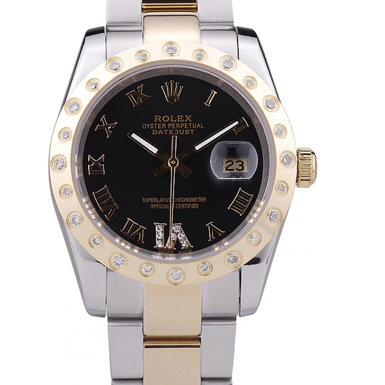 Rolex copies cheap Dial 7463 Diamond Bezel Rolex Black Datejust 0227